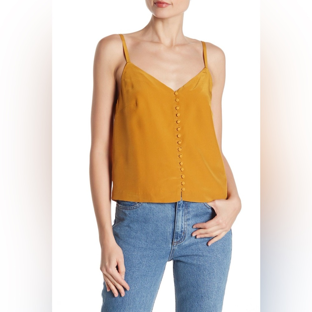 Madewell Silk Button-Down Cami Top